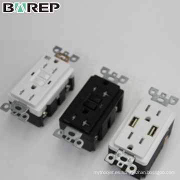 BAS15-2USB Tamaño estándar gfci al por mayor de alta calidad universal socket